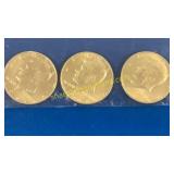 1965-67 Kennedy 50 cent pieces 40% silver UNC