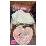 Heart plates, heart pillow, curtains