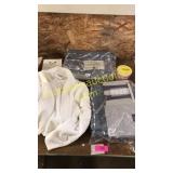 Robe-s/m, curtains-84", notebook, candle