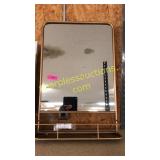 Metal wire mirror with shelf