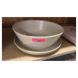 Large ceramic bowl and plate