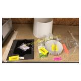 Plates, lampshade, misc home