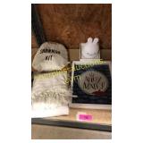 Curtains, snowman kit, nightlight, wall art