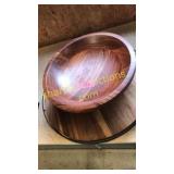 Wood bowl, rotating wood tray