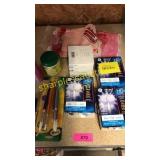 Light bulbs, art supplies, misc household