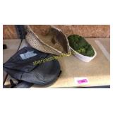 Mini backpack, wicker tray, moss decor