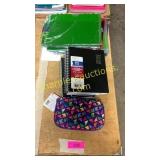 Folders, notebooks, pencil case