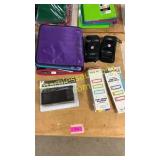 Binders, locker storage, pencil cases