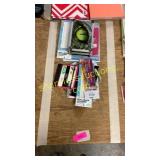 Pencil cases, school supplies, calendar