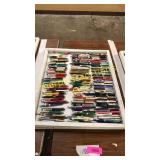 Pens in large tray