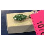 .925 pendant w/ green stones