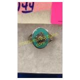 .925 ring w/ turquoise marcasite