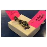 .925 pendant w/ green stones