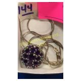 .925 chain & .925 round pendant w/ multi colored