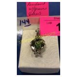 .925 pendant w/ green stones