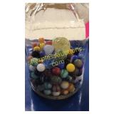 Old jar of marbles - small and large size