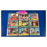 9 1960 Topps baseball cards