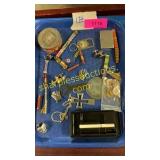 Tray of guy stuff- zippo, lighter, tie clips, etc