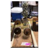 Four candy jars, plant decor