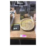 Picture frame, wicker baskets, candle box