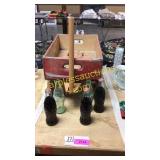 Wooden wagon, old Coca Cola bottles