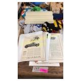 Clothes, spice rack, car articles, misc