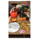 Fall home decor, pumpkins dishes, misc