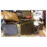 Purses bunnies, jars, water bottles, misc