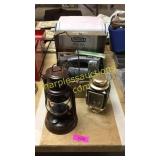 Lanterns, coolers, nail gun, misc