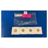 4 Silver Mercury Dimes