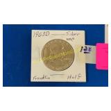 1 silver UNC Franklin half dollar