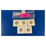 5 silver Washington quarters
