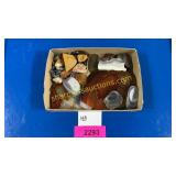 Box of polished agate slabs
