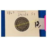1867 shield nickel