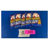 5 unopened packs of Fleer baseball cards