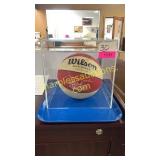 Michael Jordan red/white basketball with case