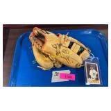 Mark "the bird" ball glove w/ Mark Fidrych card