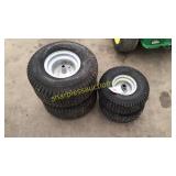 Set of lawn mower tires