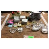 Dish set, glass dishes, pottery, misc