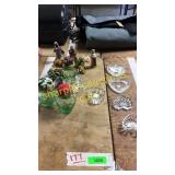 Glass dishes, jars,  figurines