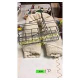 Wire basket, blanket