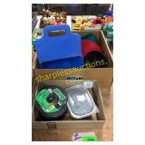 Electric fence wire, nails, funnels