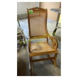 Wicker oak rocker