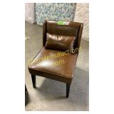 Leather chair with pillow