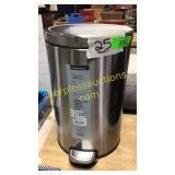 Stainless steel step trashcan