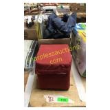 Queen sheet set, box of misc