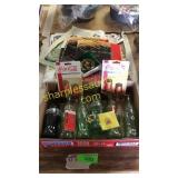 Coke bottles, magnets , magazines