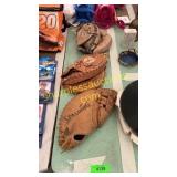 Spalding, nokona, United athletic baseball gloves