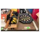 Dart board, slippers