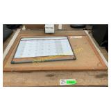 Pin board, dry erase calendar